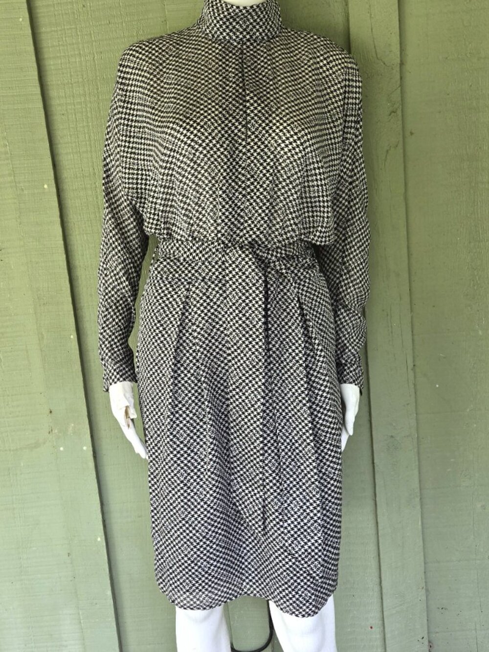 NWT JOIE Anastasia Black White Houndstooth Dress 4 $348